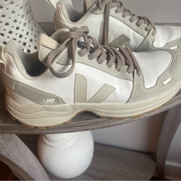 VEKA X RICK OWENS sneaker white leather / beige suede - Picture 12 of 15